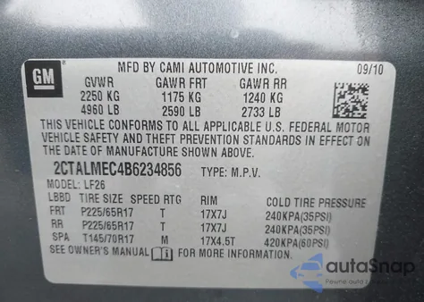 2011 GMC Terrain Sle-1 from USA, damaged, VIN 2CTALMEC4B6234856